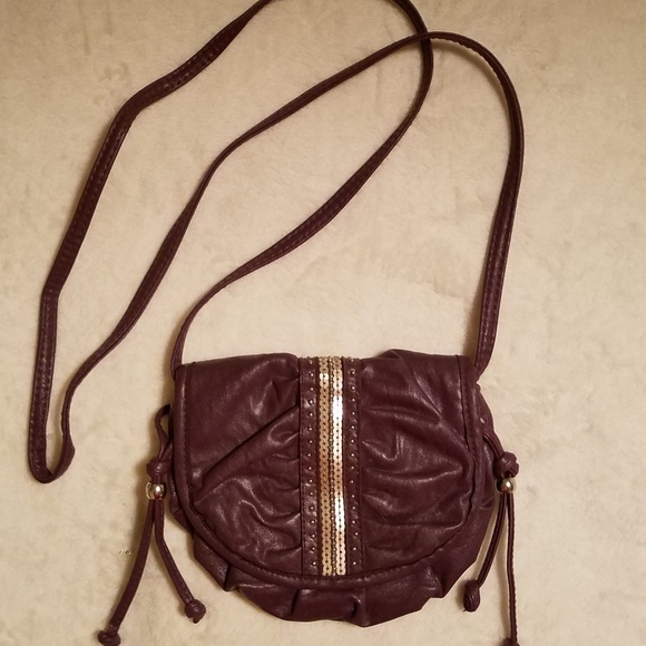 Deep chocolate burgandy wine leather crossbody - Picture 3 of 4